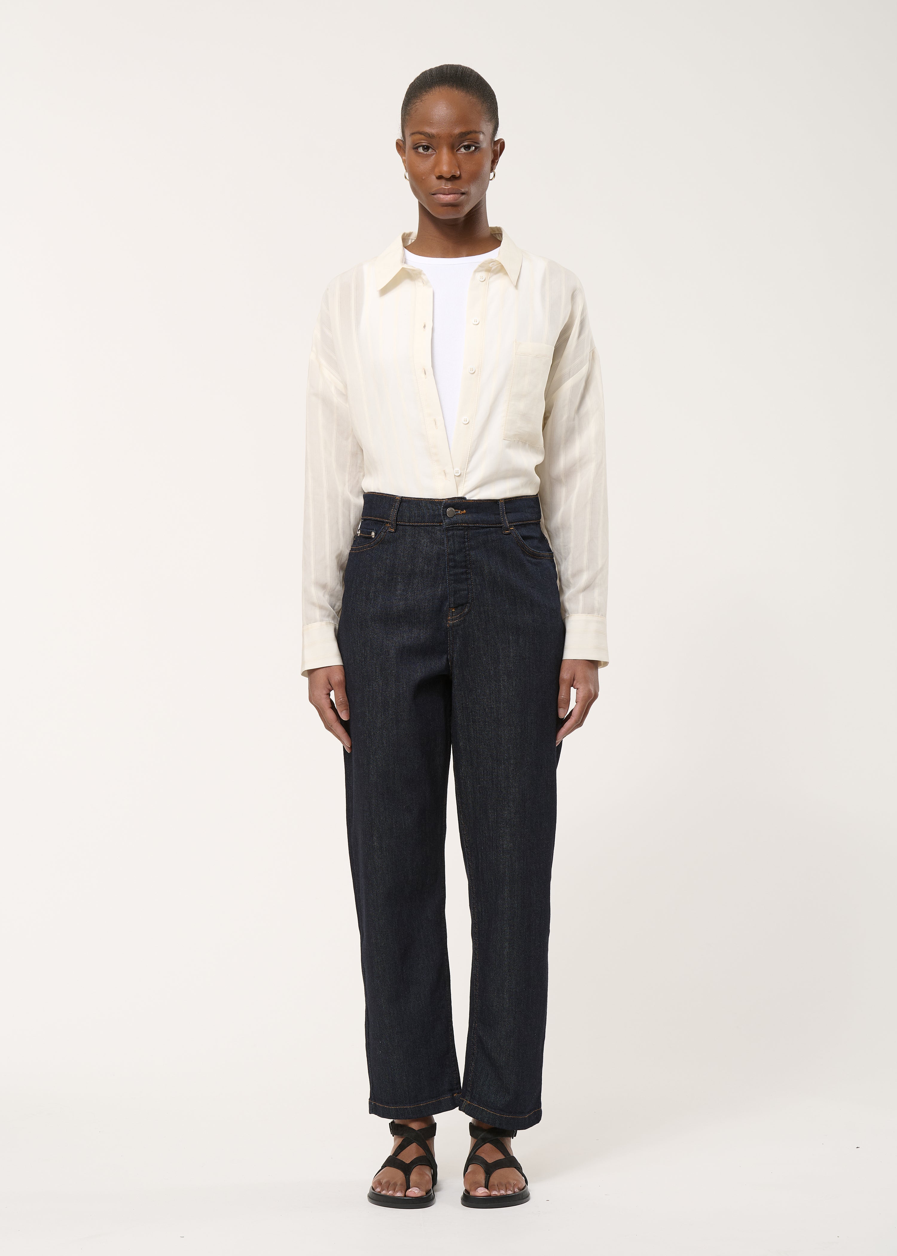 Jean mom taille haute en coton biologique, HUMILITY