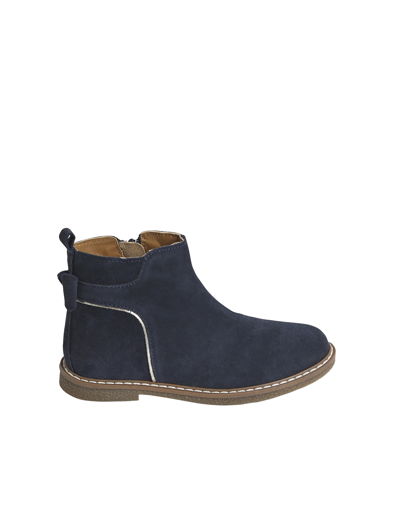 Boots cuir zippées noeud fantaisie, VERTBAUDET