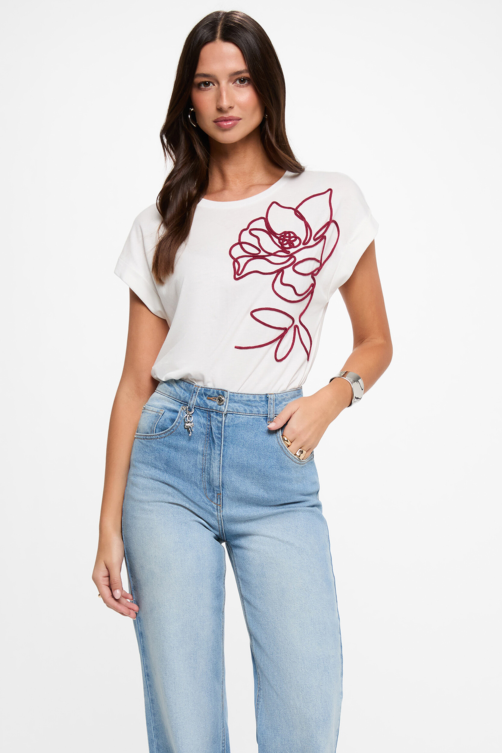 T-shirt brodé, MORGAN