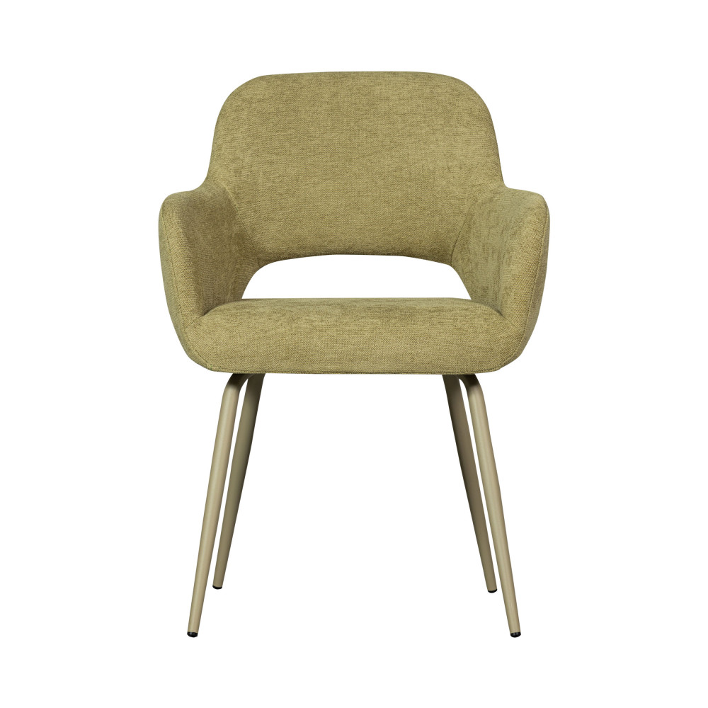 Lot de 2 fauteuils de table en tissu et métal- JENNY, WOOOD