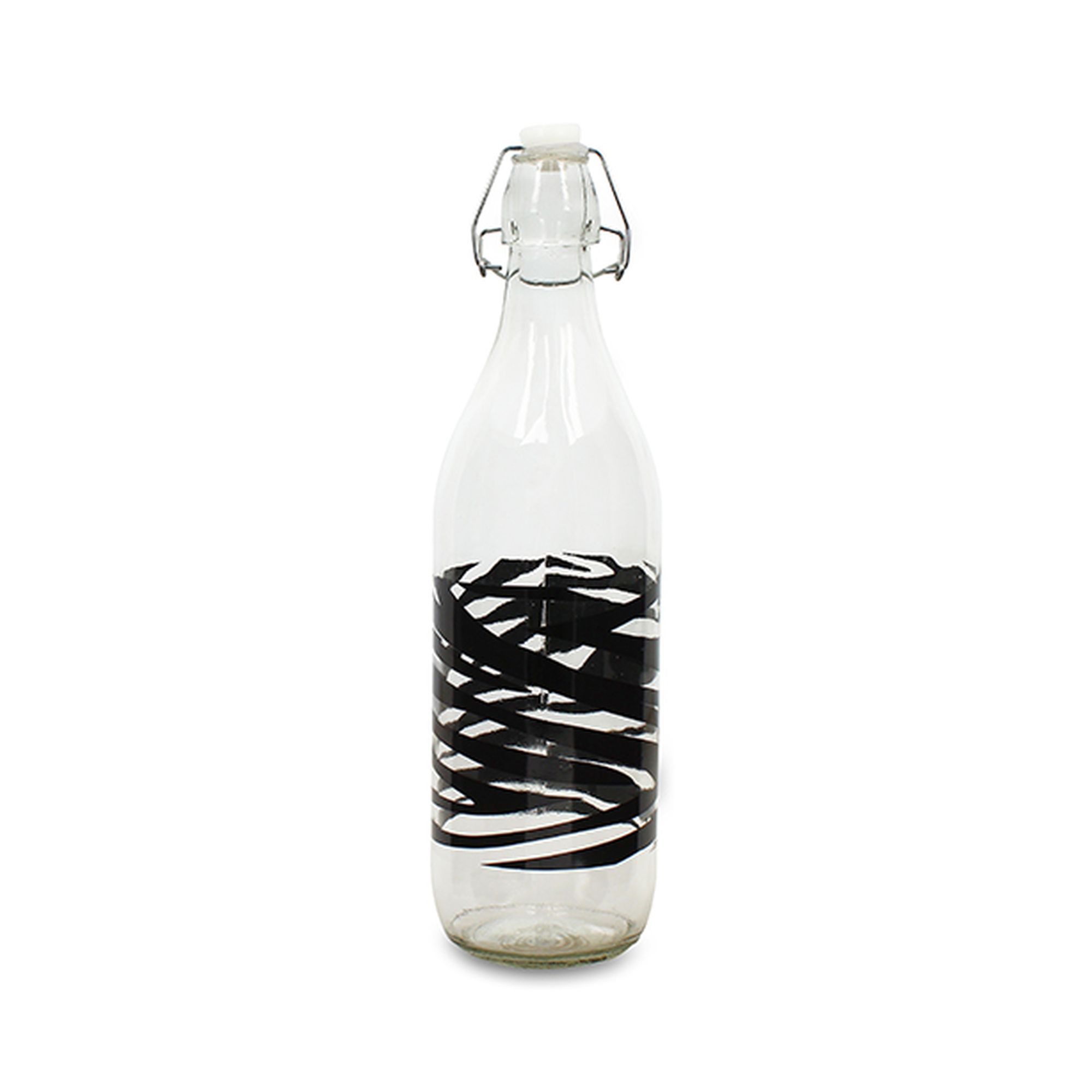 Bouteille 1 litre en verre, ZEBRE, NOVASTYL