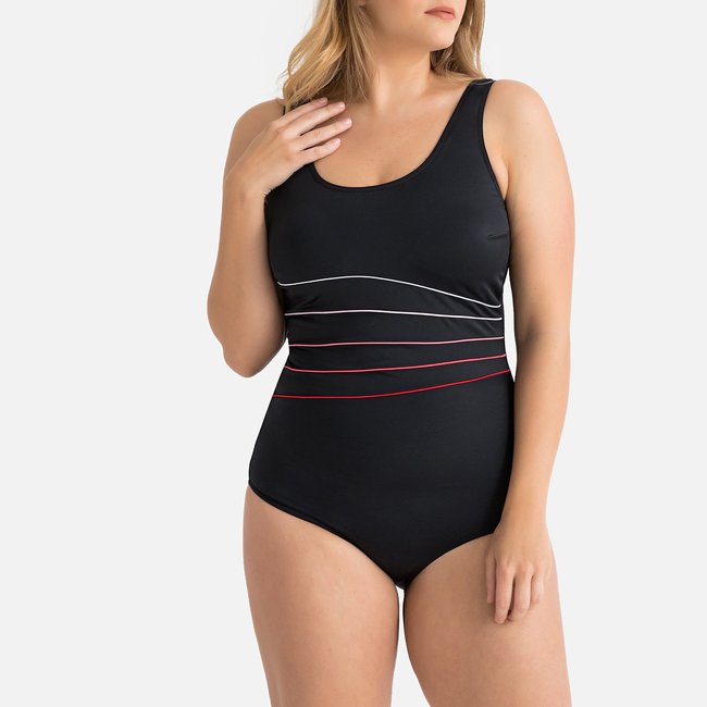 Schwimmanzug, chlorbeständig schwarz/rosa <span itemprop=