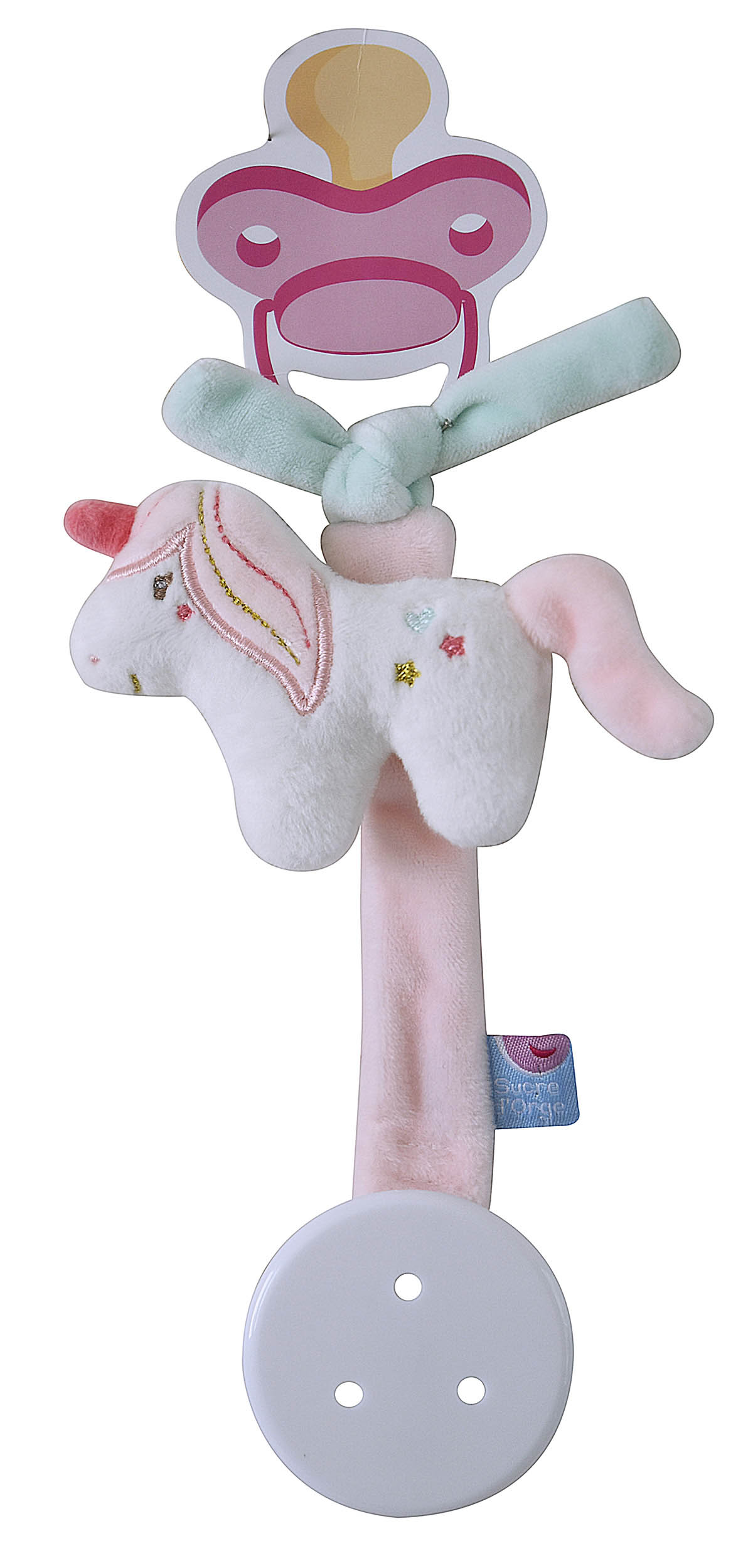 Attache tetine licorne, SUCRE D'ORGE
