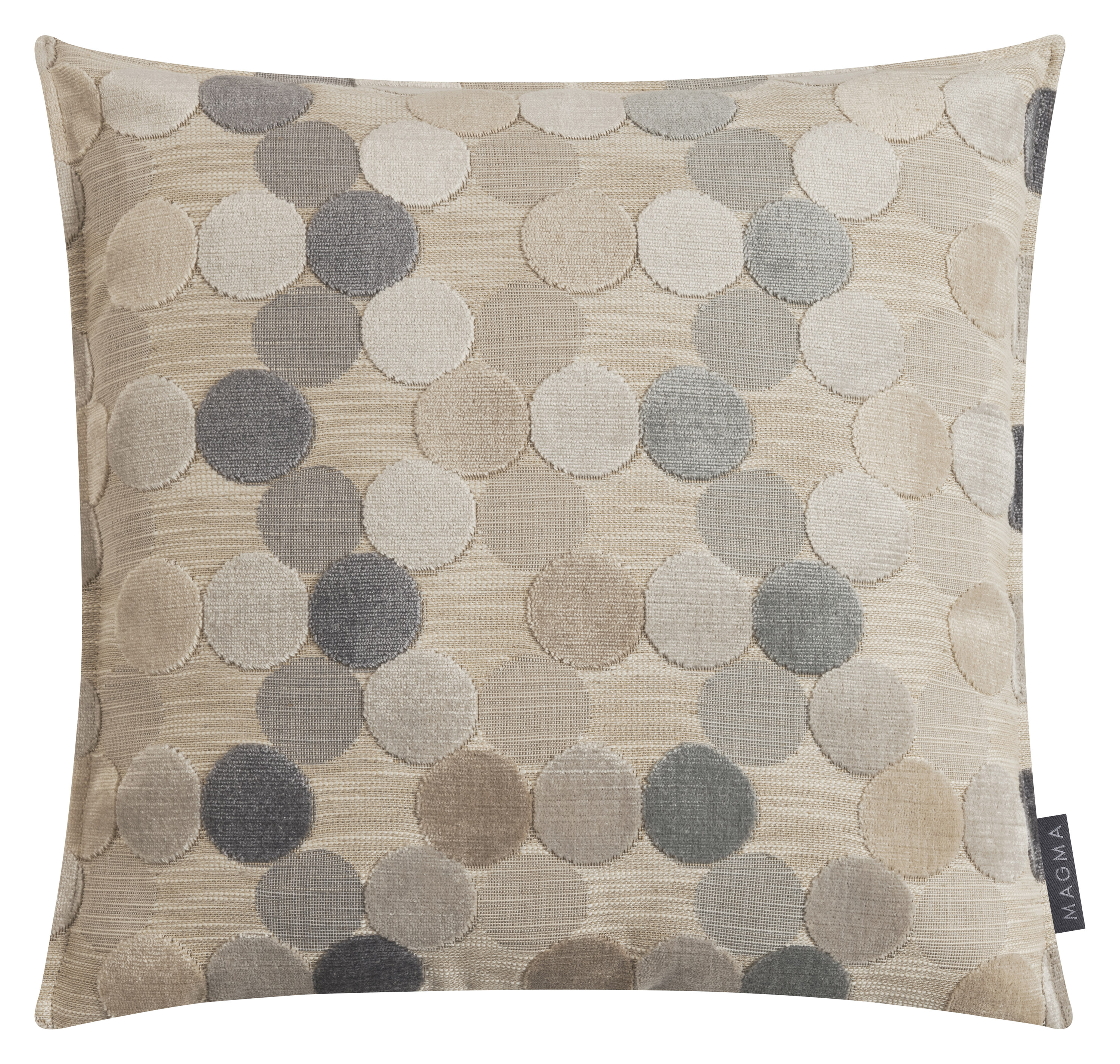 Housse de coussin velours jacquard chenille multicolore CHUBBY, MAGMA HEIMTEX