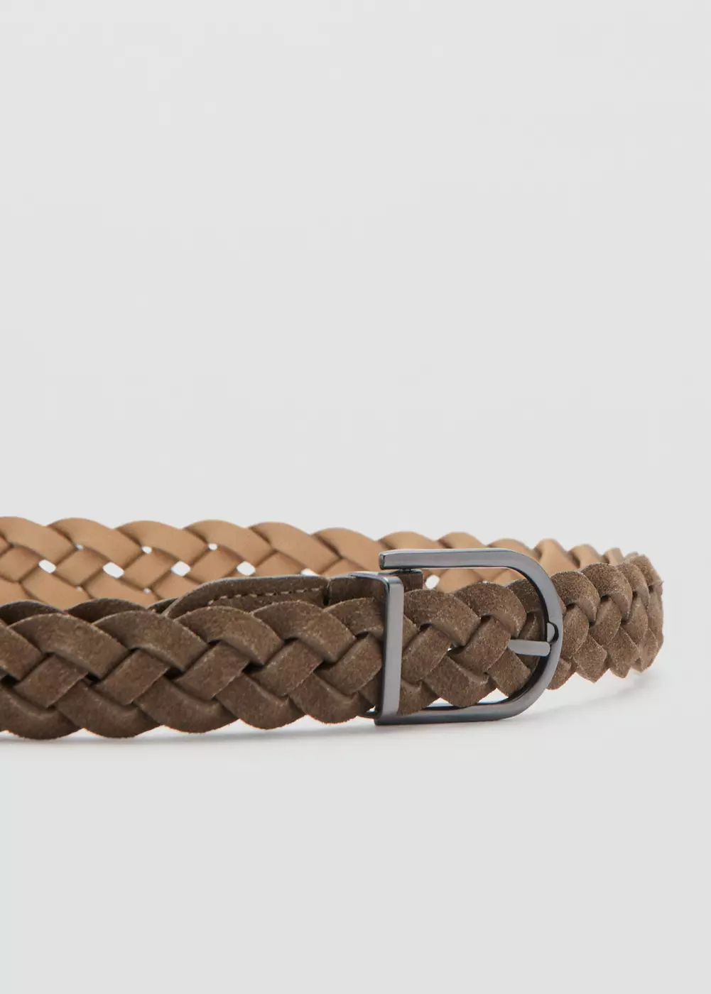Ceinture en cuir tressée, MANGO MAN