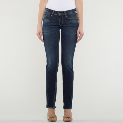 Regular Fit Straight Jeans, Mid Rise in Organic Cotton Mix LE TEMPS DES CERISES