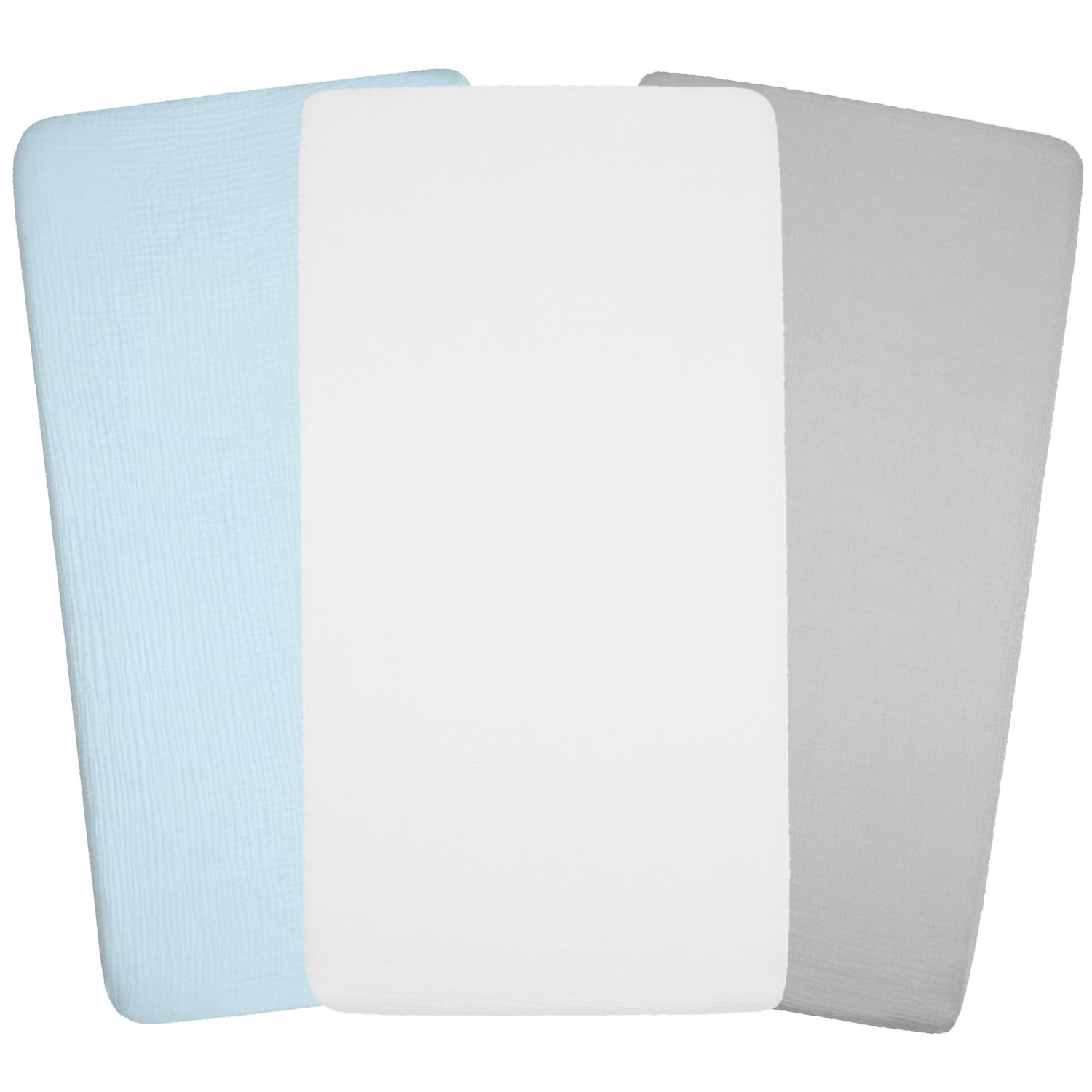 Lot de 3 Draps housses berceau en gaze de coton JEANNE, SEVIRA KIDS