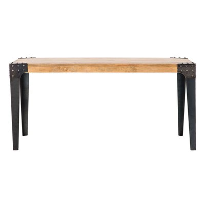 Table à manger industrielle acier et bois manguier massif L160 cm MADISON MILIBOO