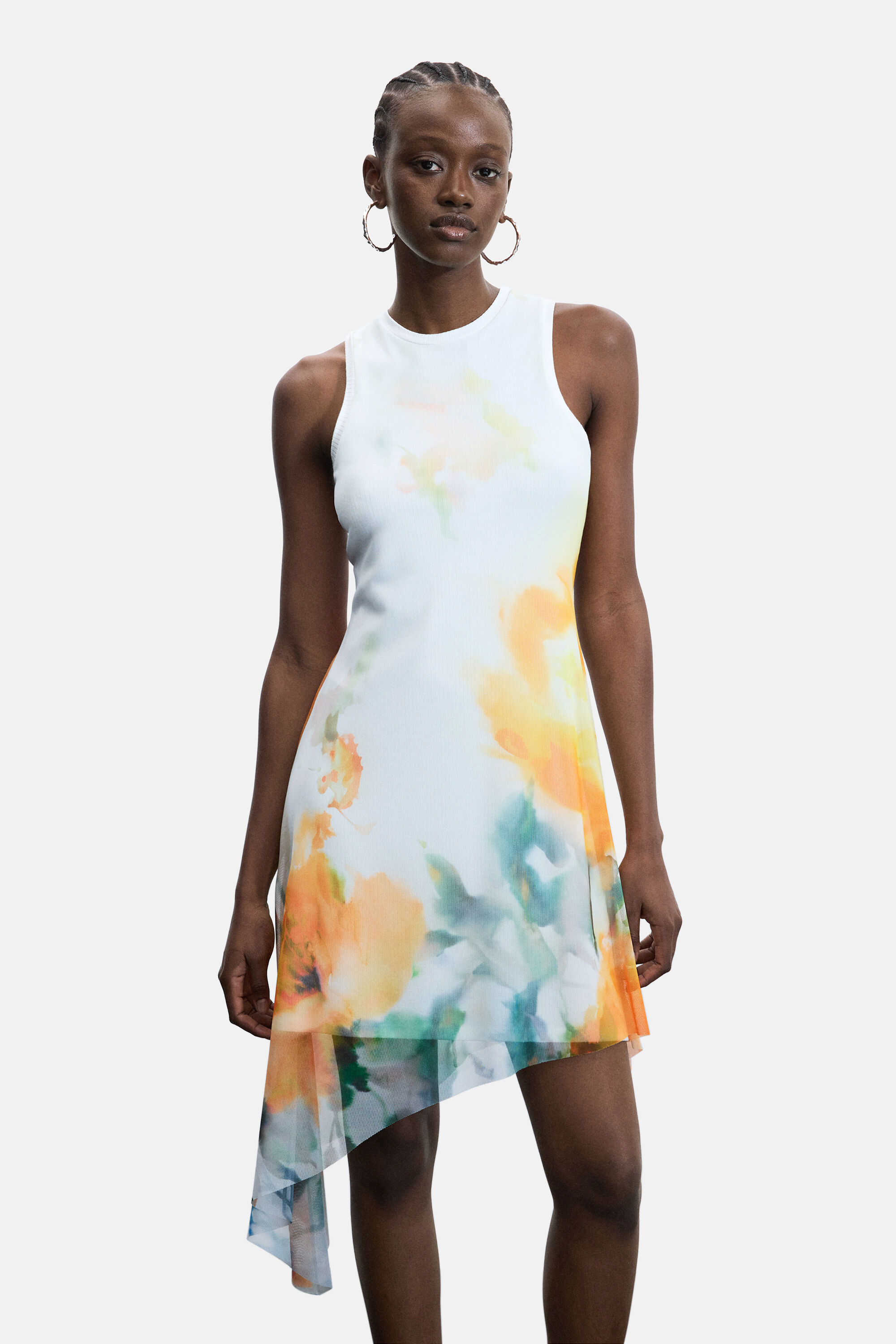 Asymmetric sleeveless dress, DESIGUAL