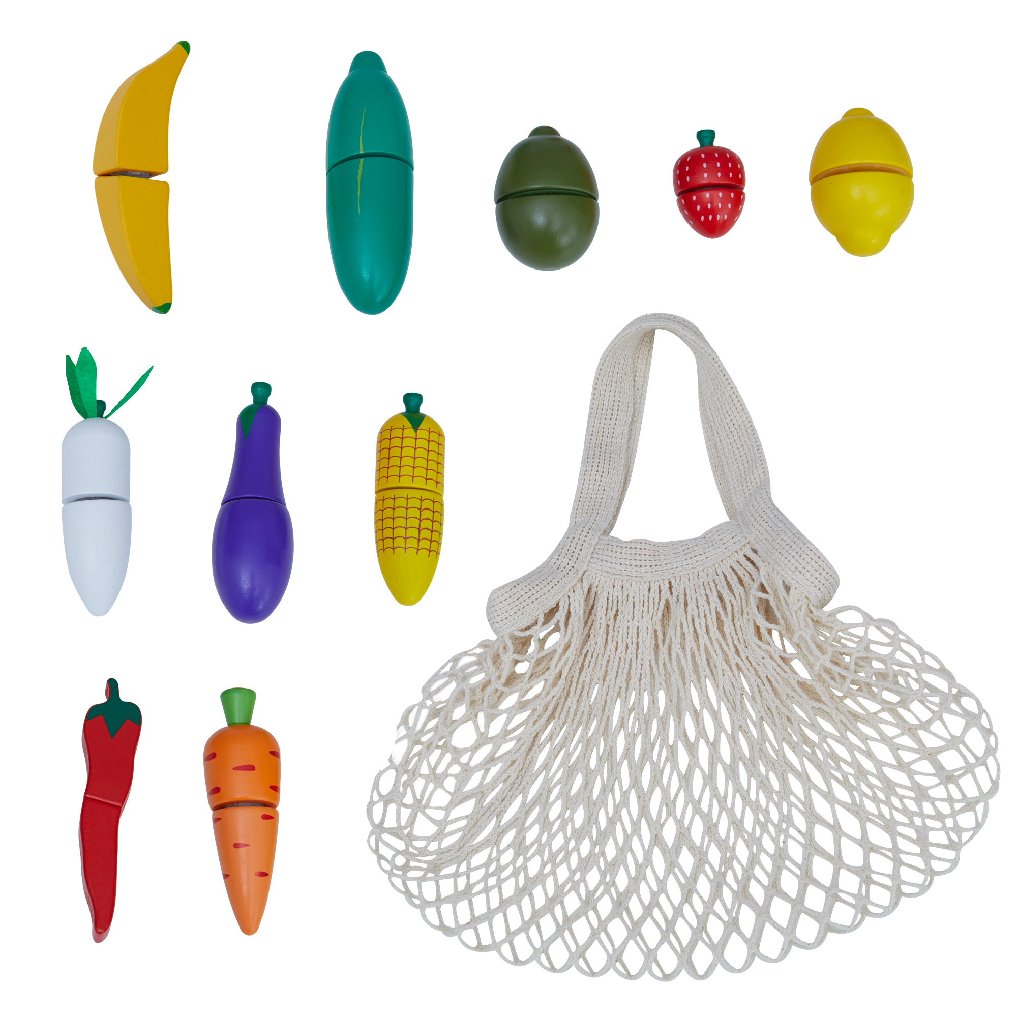 Fruits Légumes Filet Provisions Bois Enfant, TEAMSON KIDS