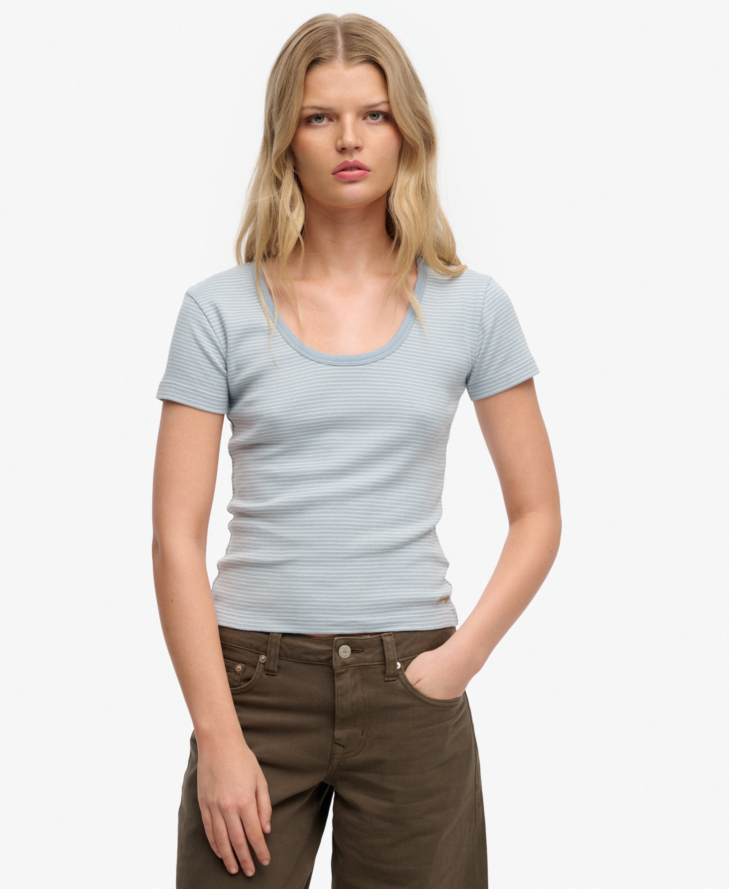 Top Manches Courtes Rayé Athletic Essentials, SUPERDRY