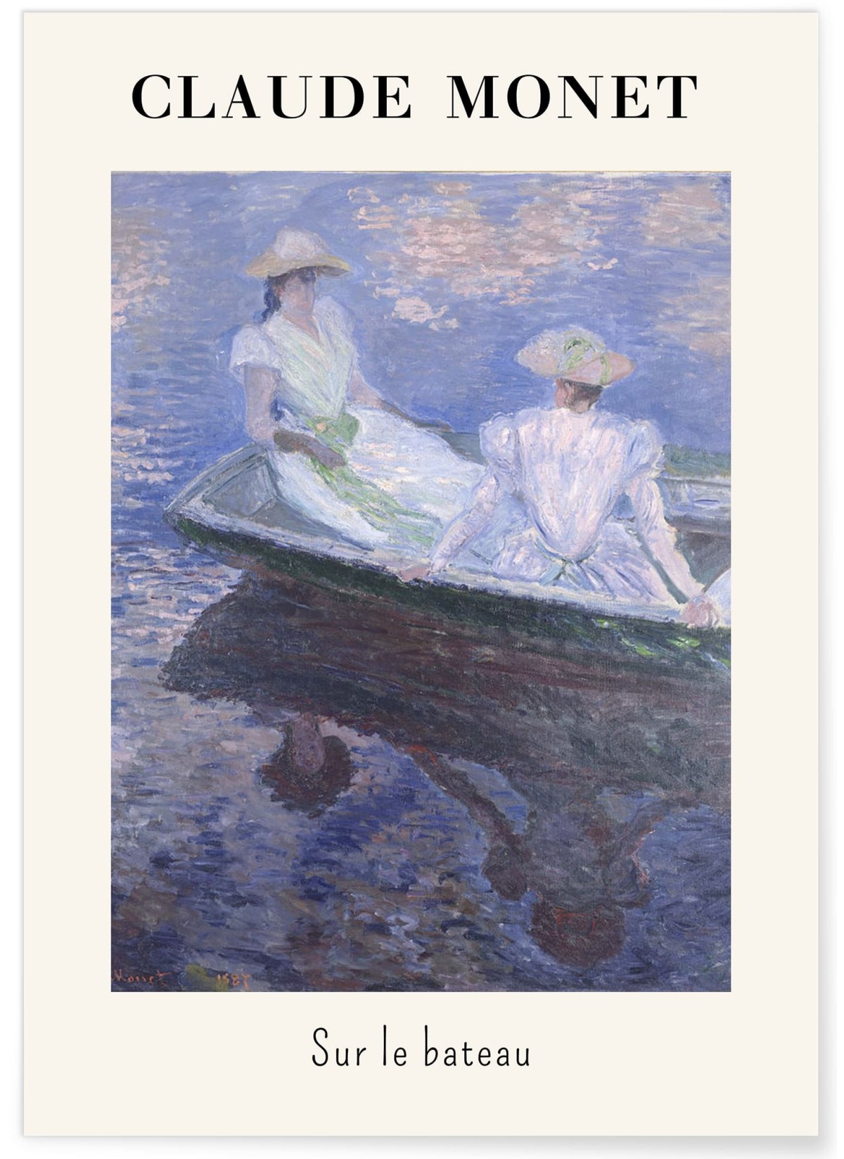 Affiche Claude Monet - Sur le Bateau, L'AFFICHERIE