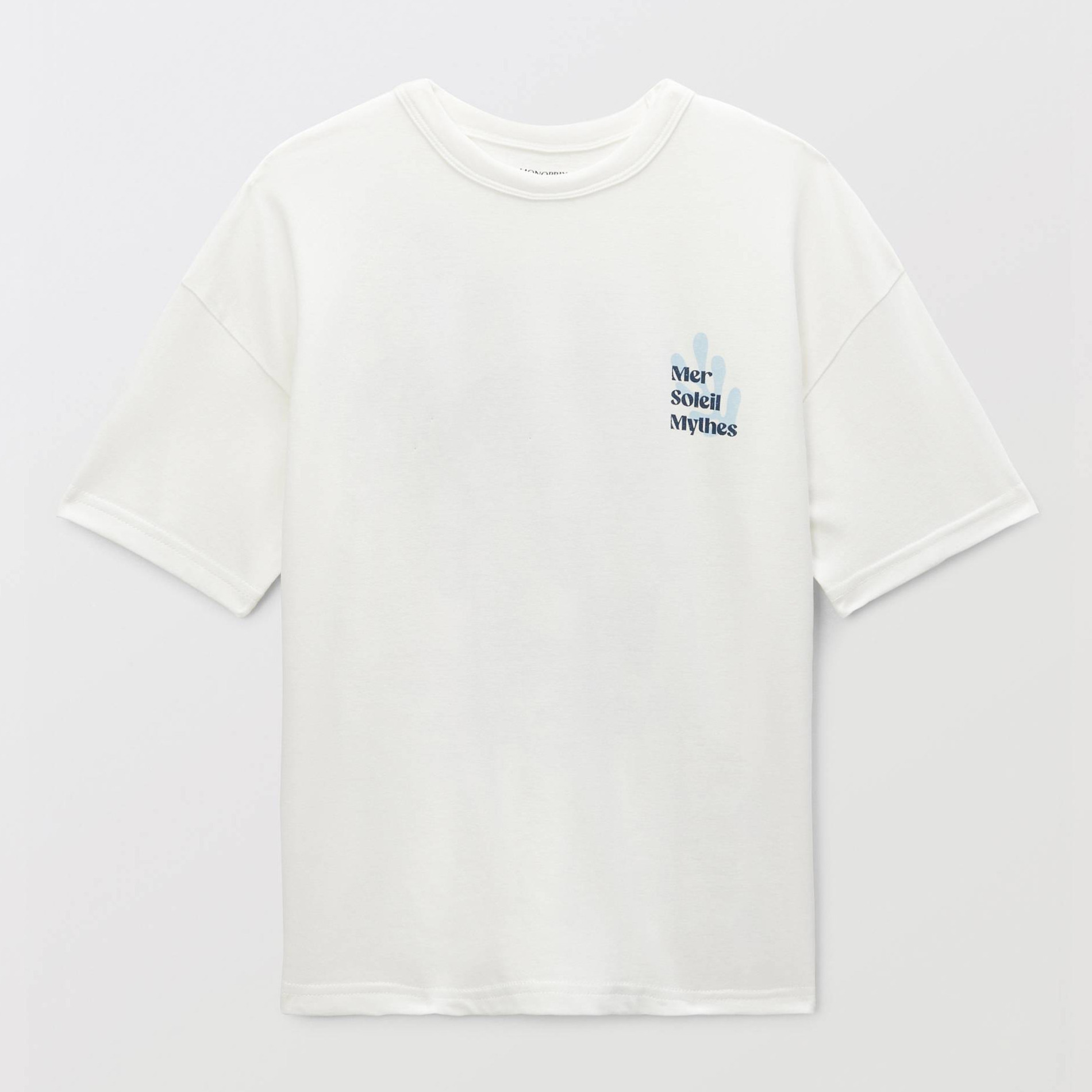 T-shirt manches courtes à inscription en coton BIO GOTS, MONOPRIX