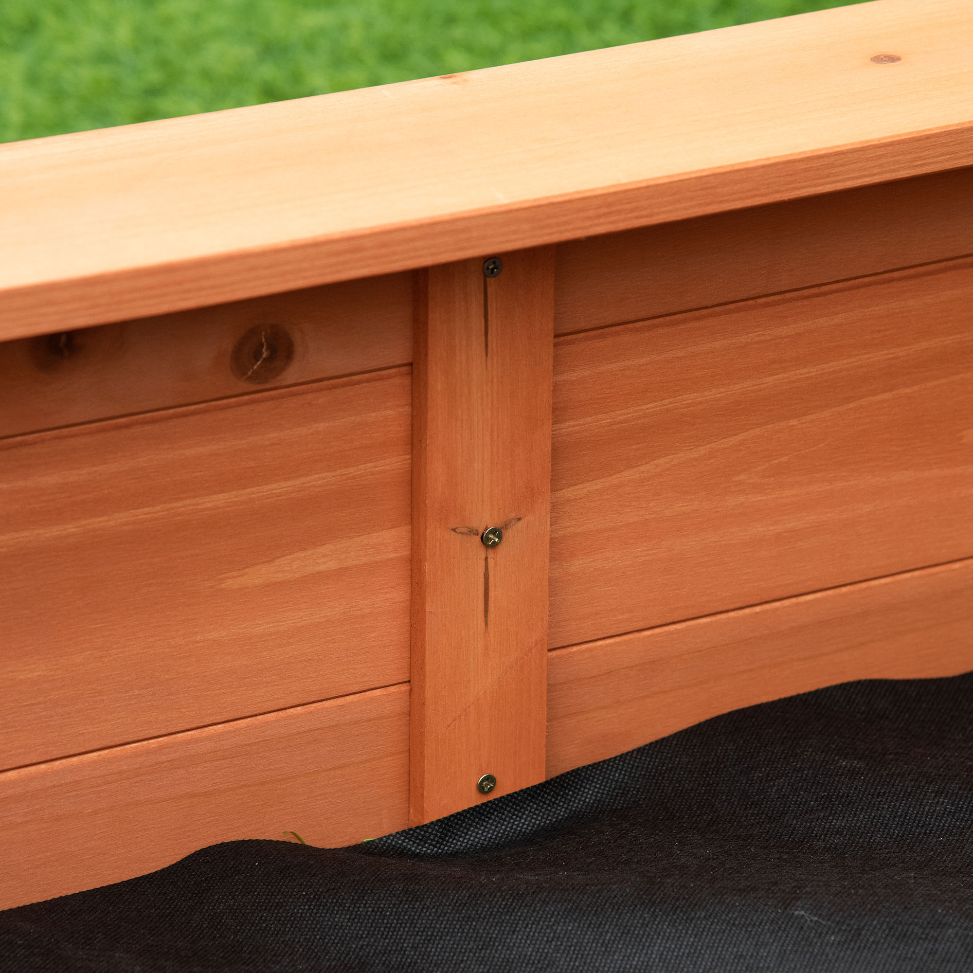 Bac à Sable Octogonal En Bois Avec Bancs - 160x160cm - Fond Anti-Herbes
