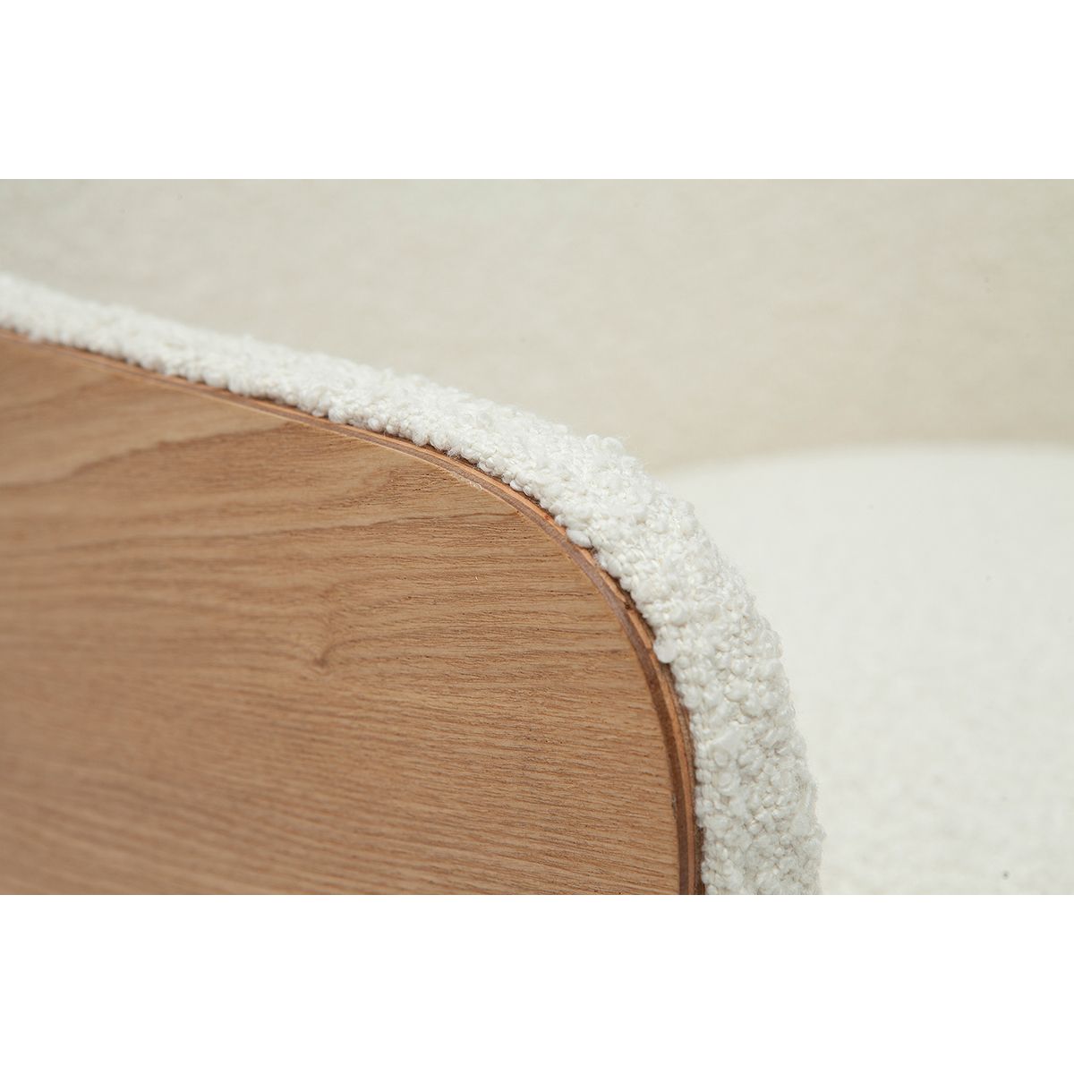 Afname Zee Aktentas Fauteuil scandinave en tissu effet laine bouclée cassé et bois clair valmy  Couleur blanc Miliboo | La Redoute