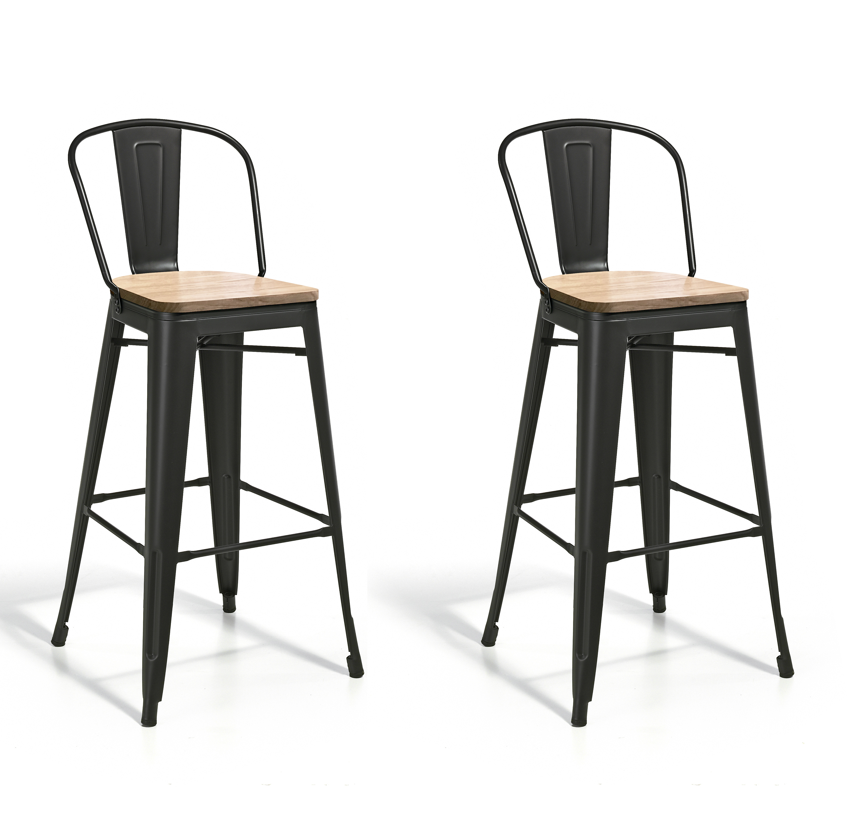 Lot de 2 tabourets de bar hauts, MEET, HISPANOHOGAR