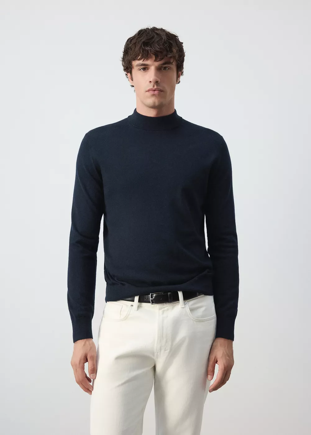 Pull-over 100 % laine col montant, MANGO MAN