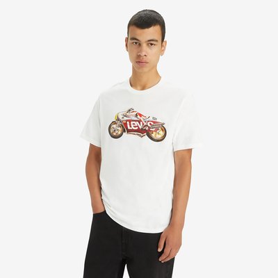 Printed Cotton T-Shirt in Loose Fit with Crew Neck LEVI'S