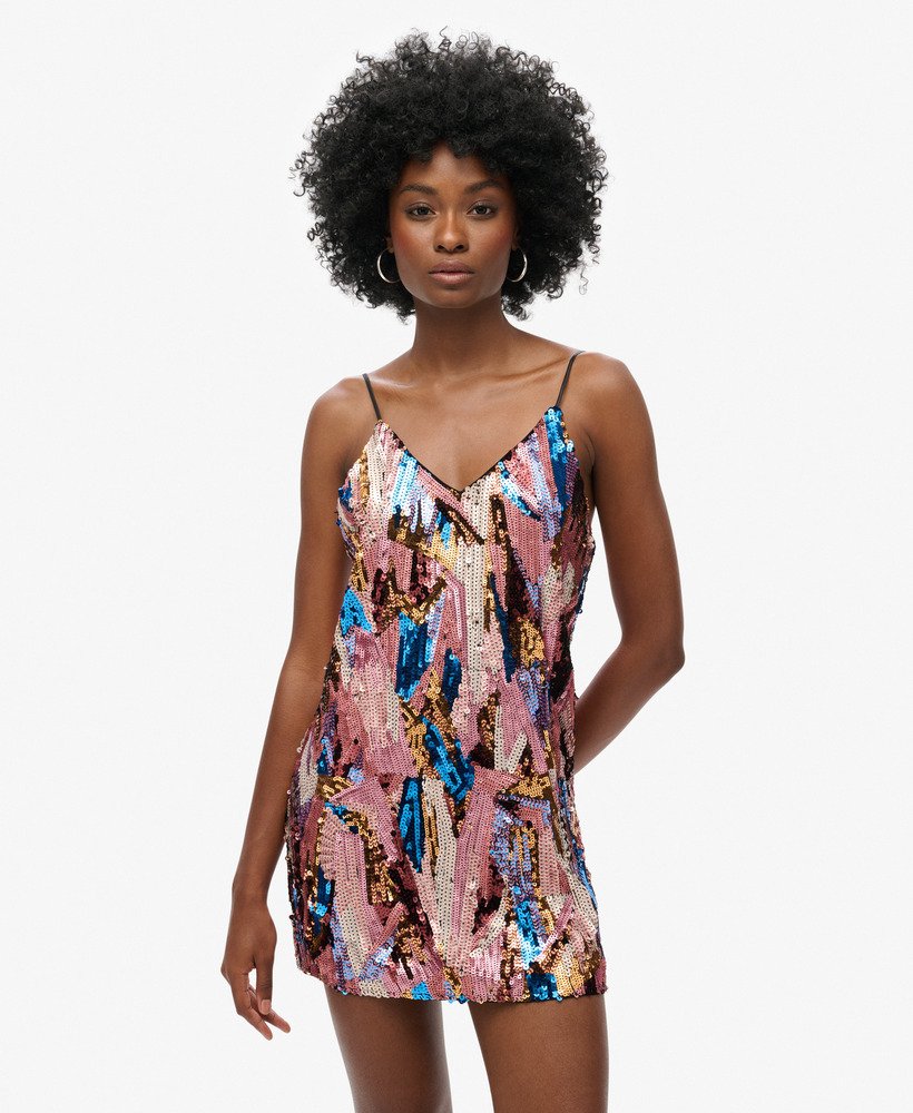 Robe courte à sequins Deco, SUPERDRY