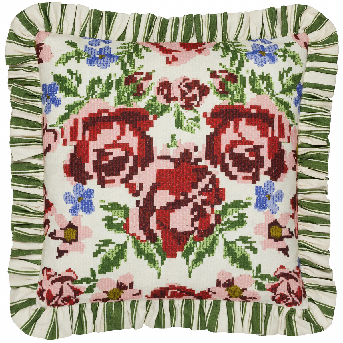 Feeoni Ruffle Ruffled Cotton Filled Cushion, FURN.