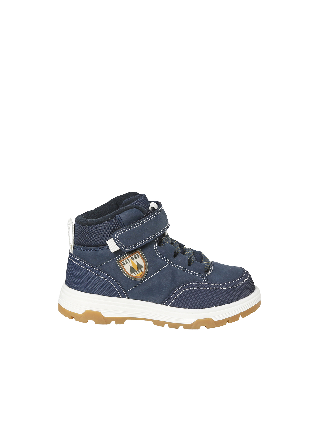 Basket lacées et scratchées enfant - bleu, VERTBAUDET