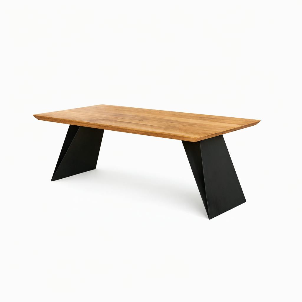 Table à manger bois et métal à pieds obliques 240 cm ALMA, PIER IMPORT