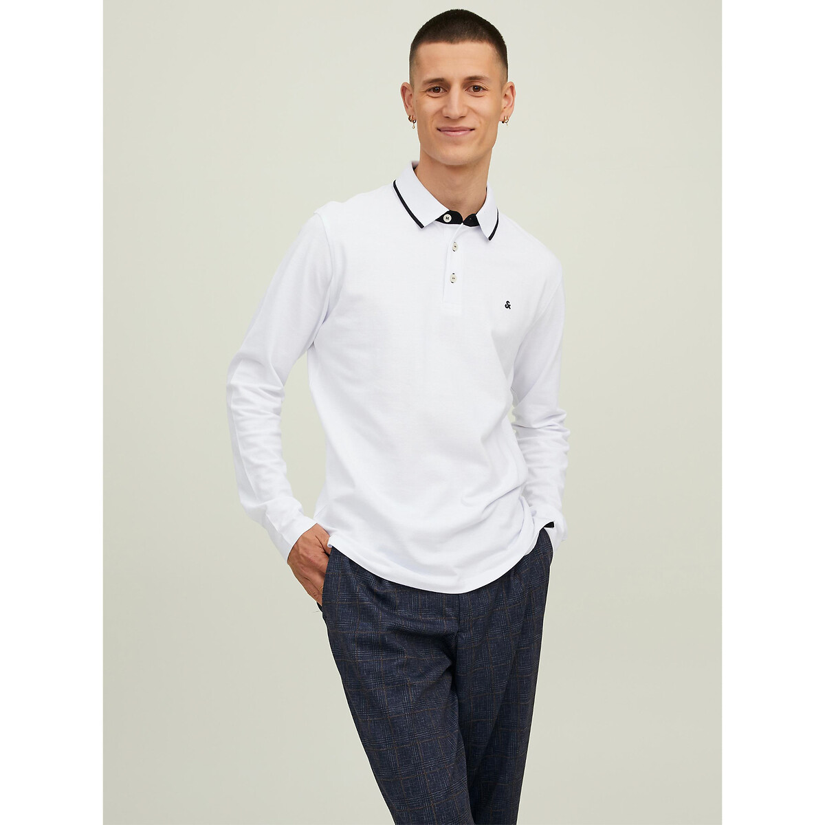 La Redoute Homme Vêtements Tops & T-shirts T-shirts Polos Polo Manches Longues Pur Coton Palfred 