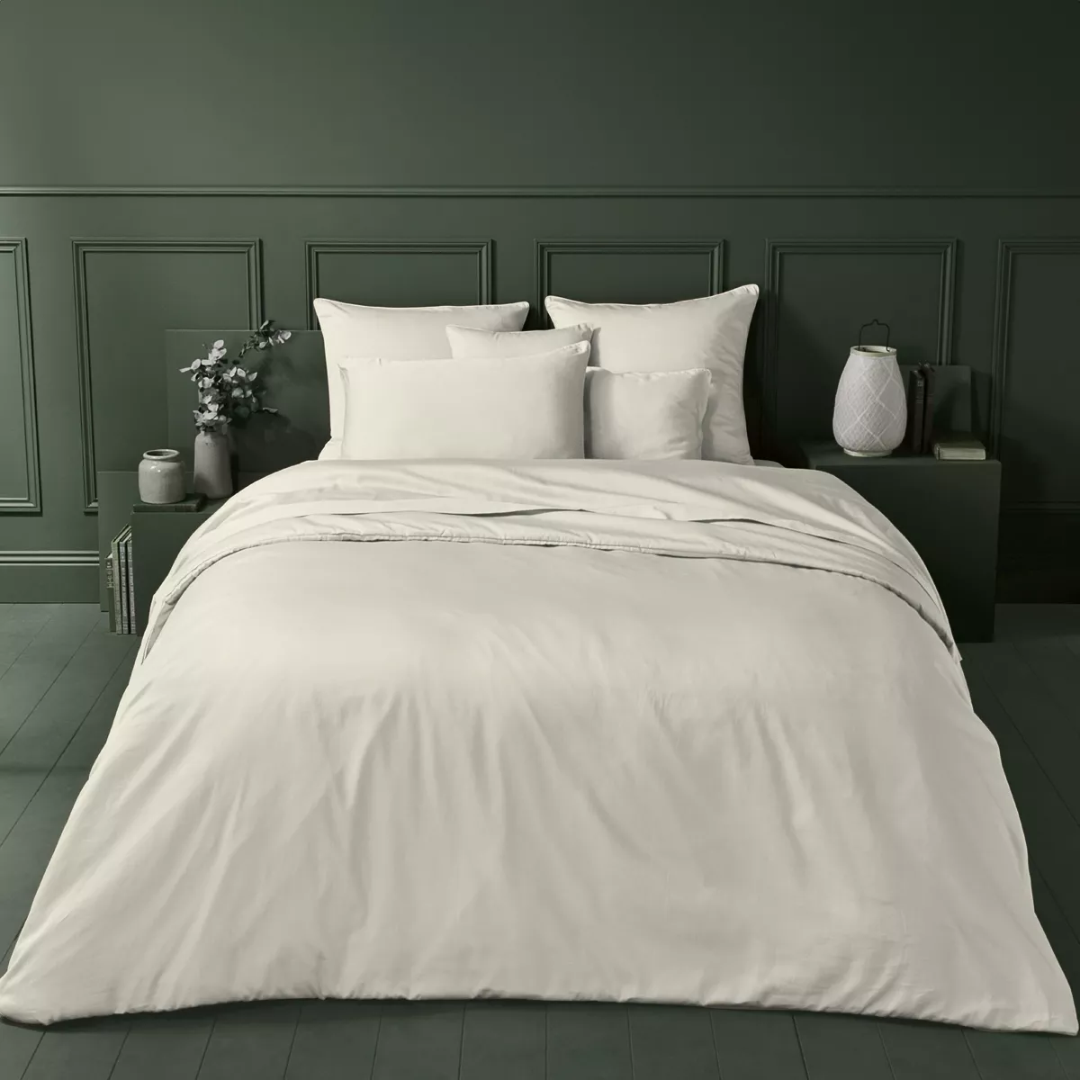 Housse de couette satin de coton AVA UNI, GARNIER THIEBAUT