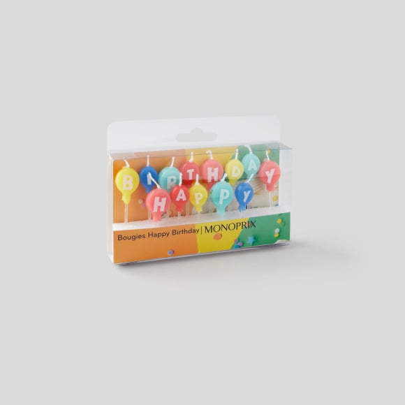 Bougies pic happy birthday, MONOPRIX MAISON