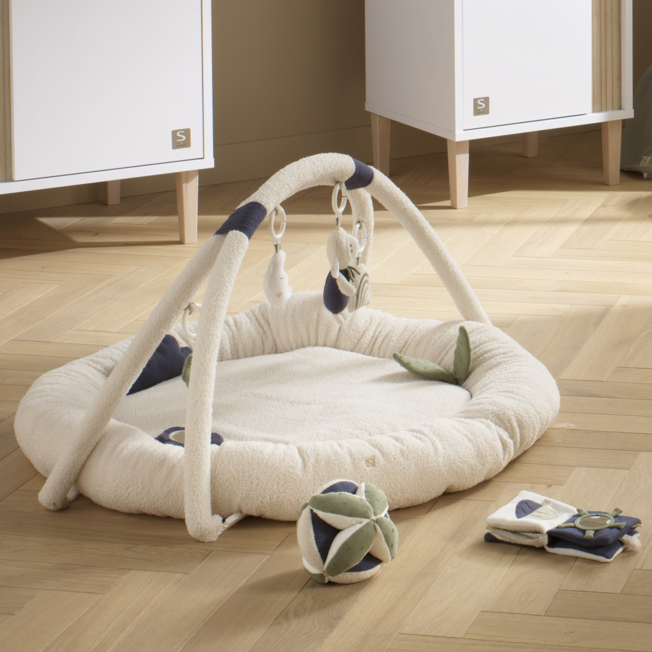 Tapis d'éveil rond en bouclette coton bio, SAUTHON