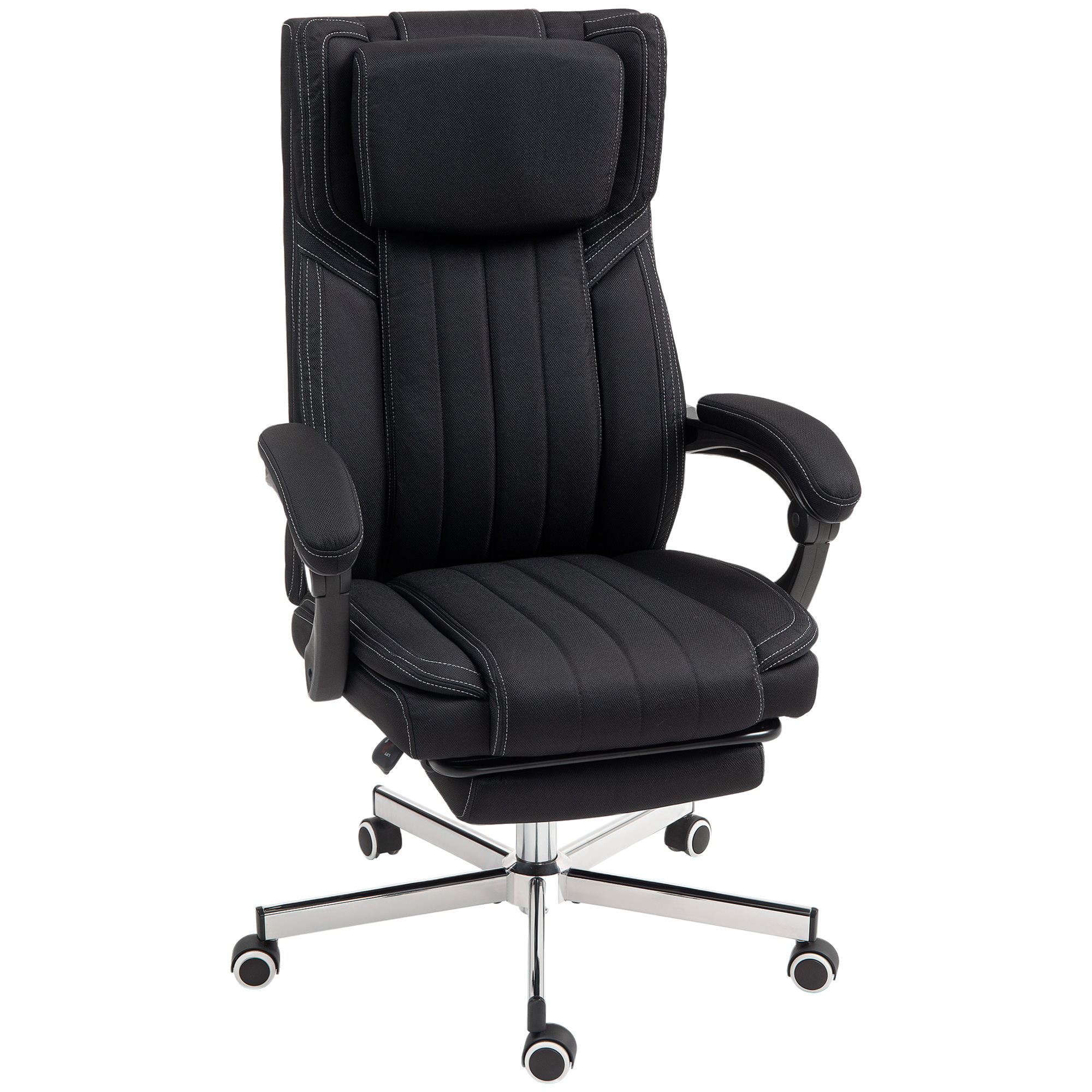 Chaise de bureau Polyester Noir, HOMCOM