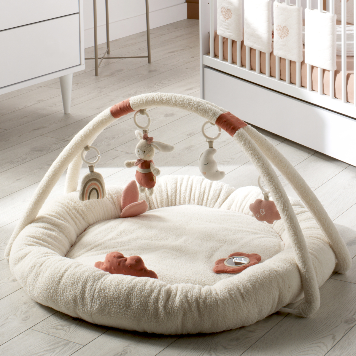 Tapis d'éveil rond en bouclette coton bio, SAUTHON