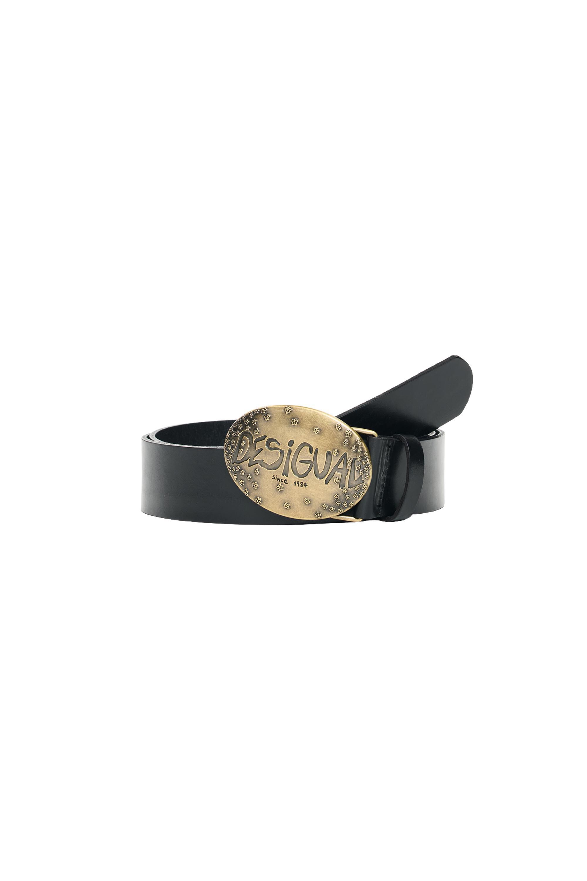 Ceinture cuir boucle logo, DESIGUAL