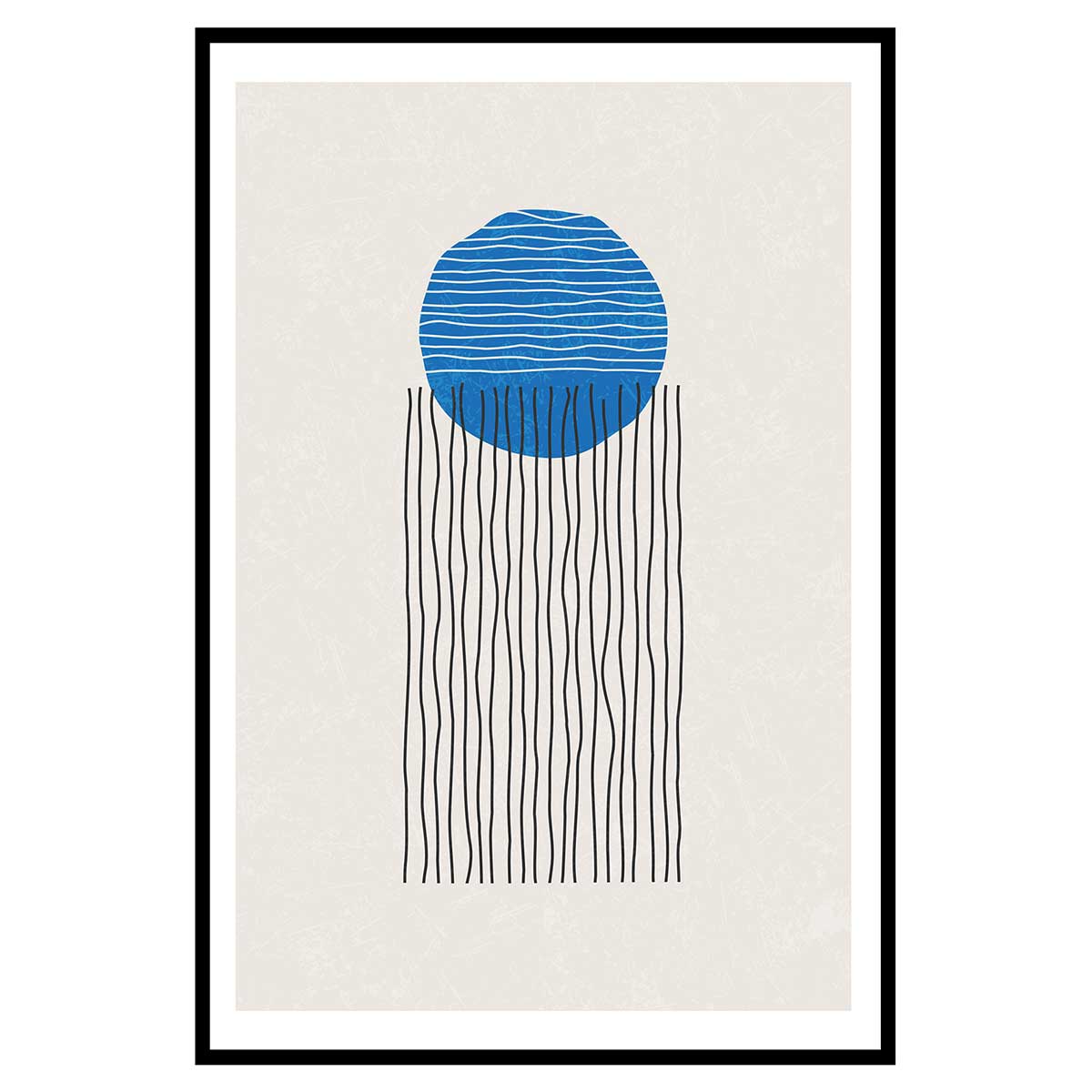 Affiche encadrée cercle bleu graphique, HEXOA