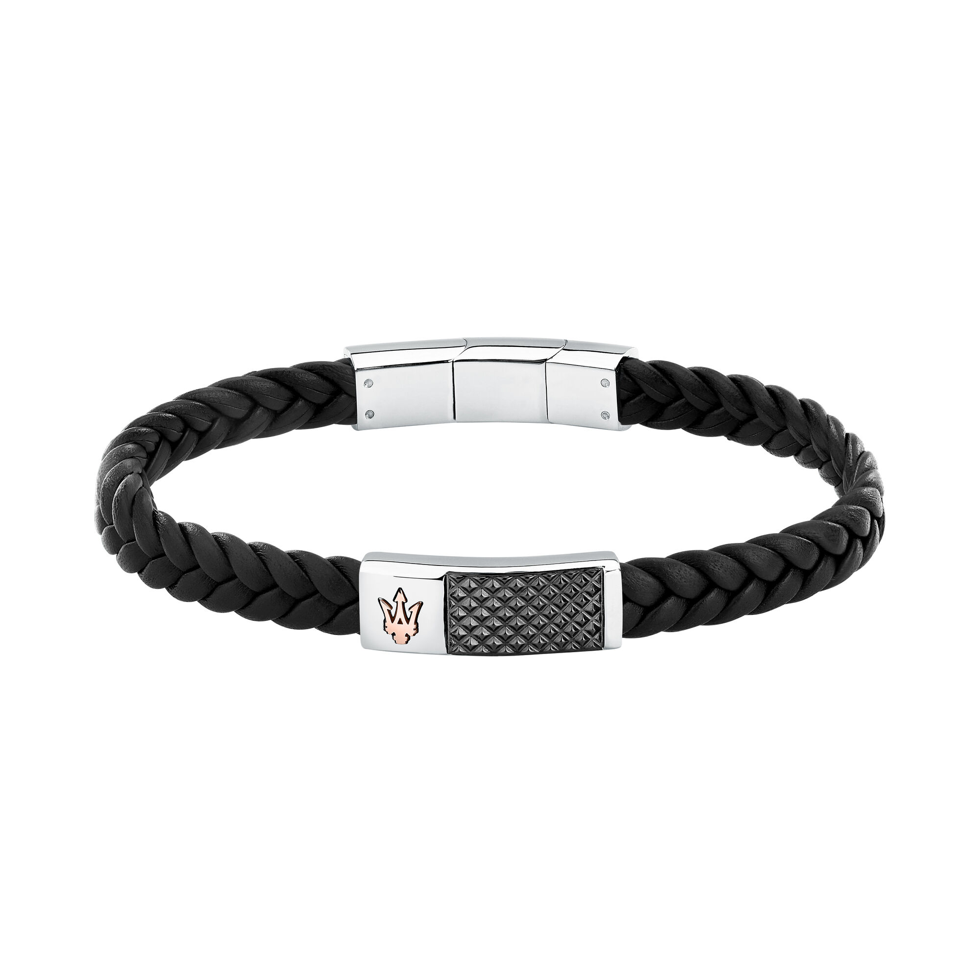 Bracelet acier, cuir RECYCLED LEATHER, MASERATI