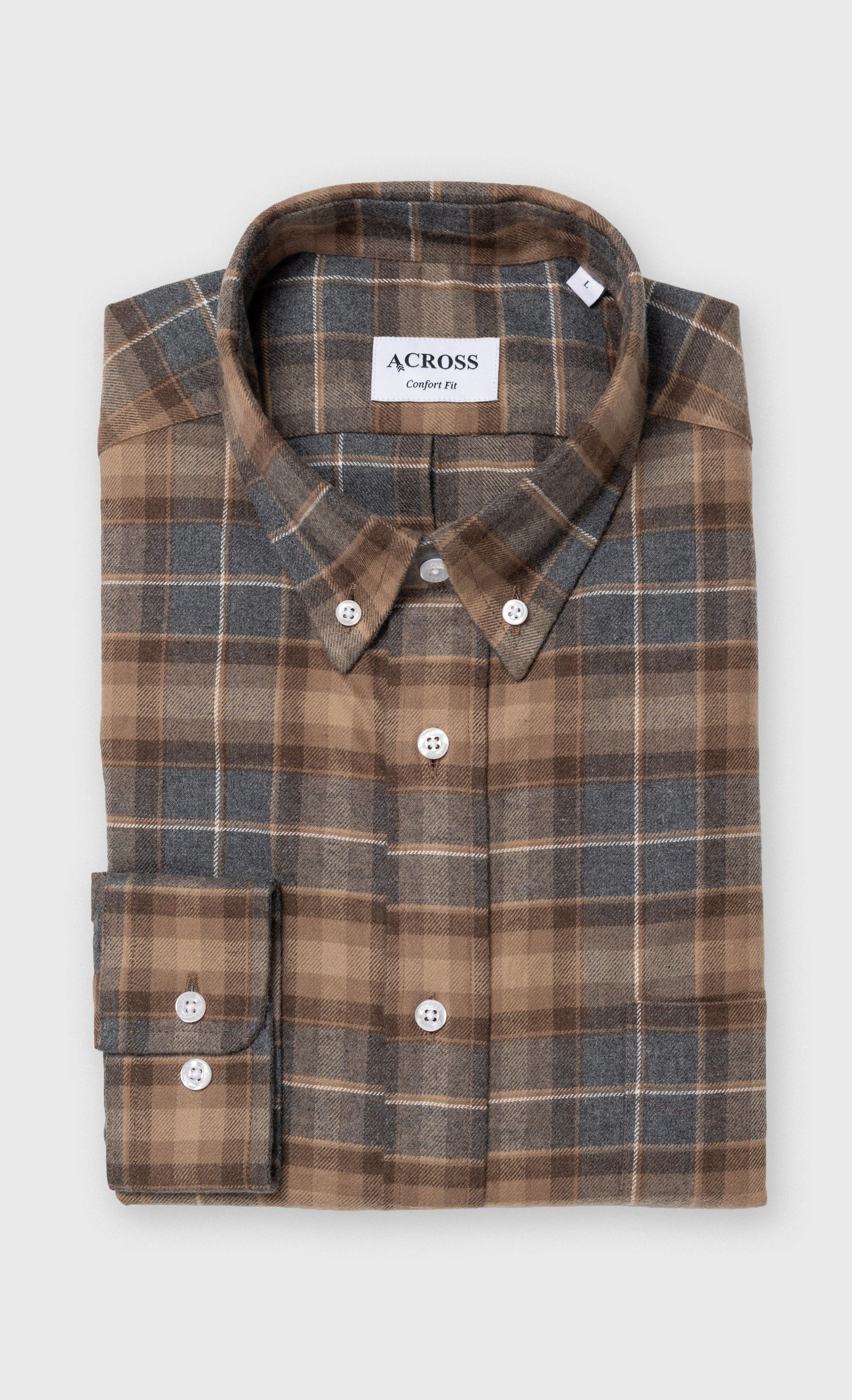 Chemise Confort fit à grands carreaux en flanelle, ACROSS
