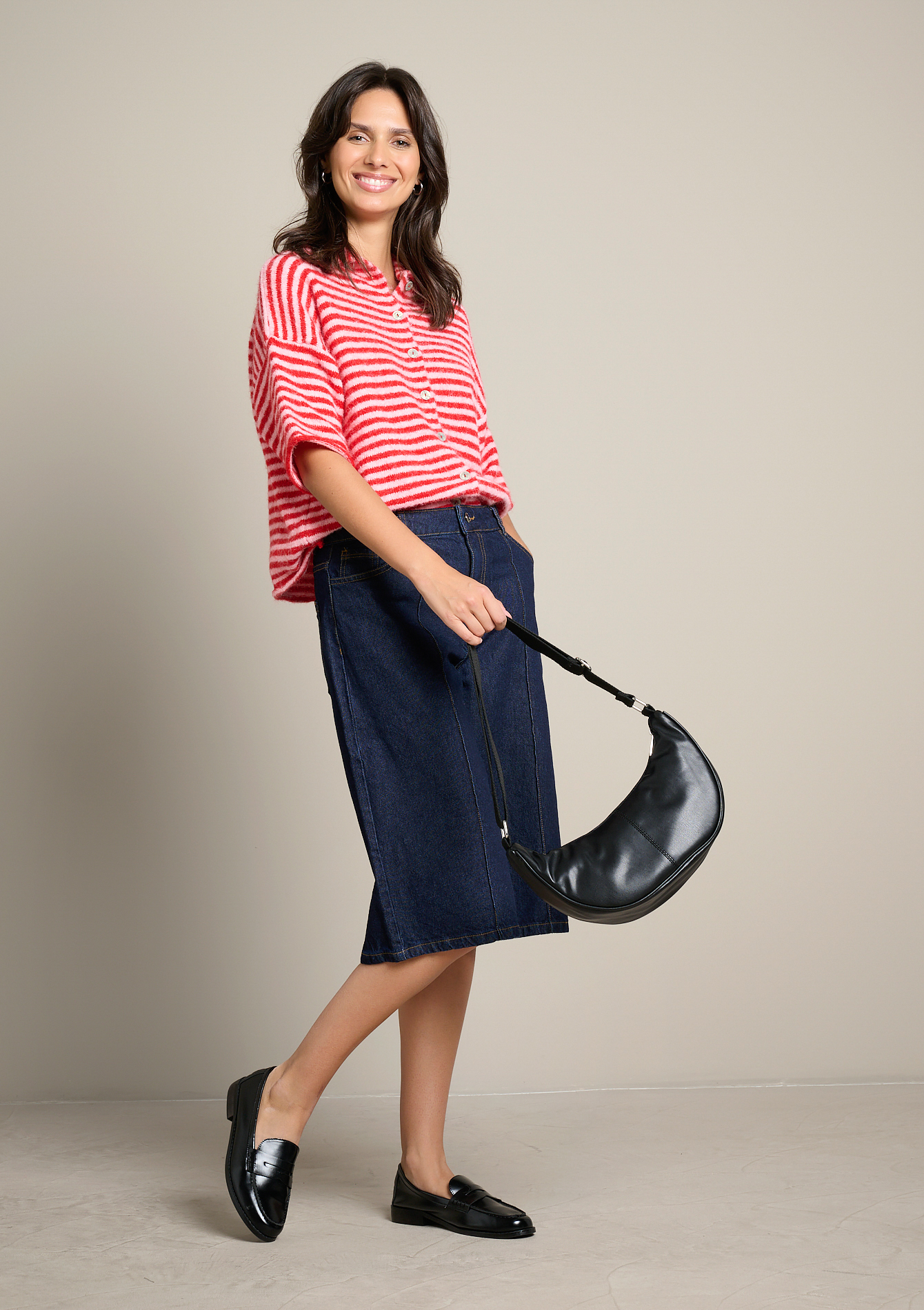 Bermuda en denim ample, LOLALIZA