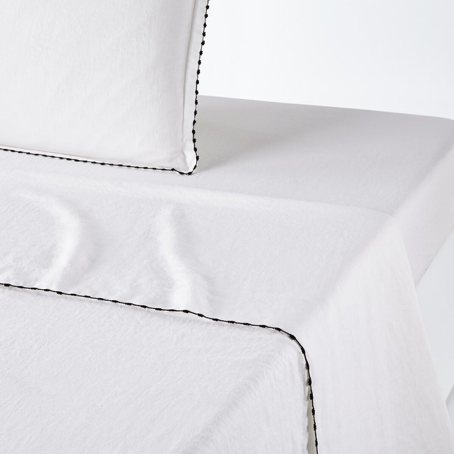 Léone 100% Washed Linen Flat Sheet - LA REDOUTE INTERIEURS