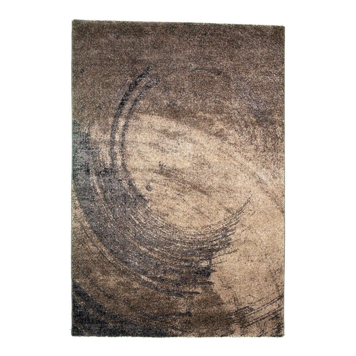 tapis marron a courtes meches contemporain musca