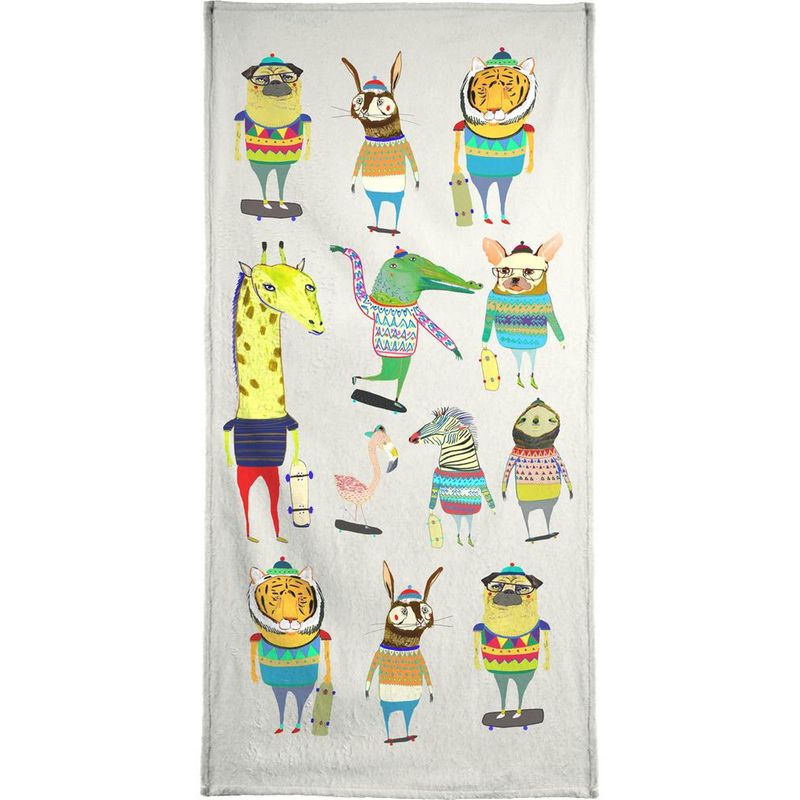 Serviette De Plage Imprimee Art Pour Enfants Blanc Bleu Juniqe La Redoute