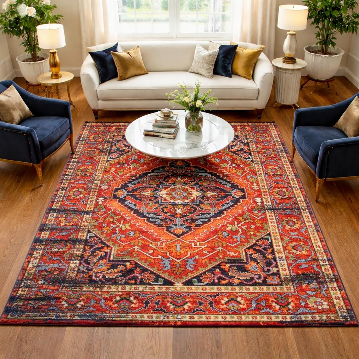 Tapis oriental tissé motif ancestral MADAL, UN AMOUR DE TAPIS