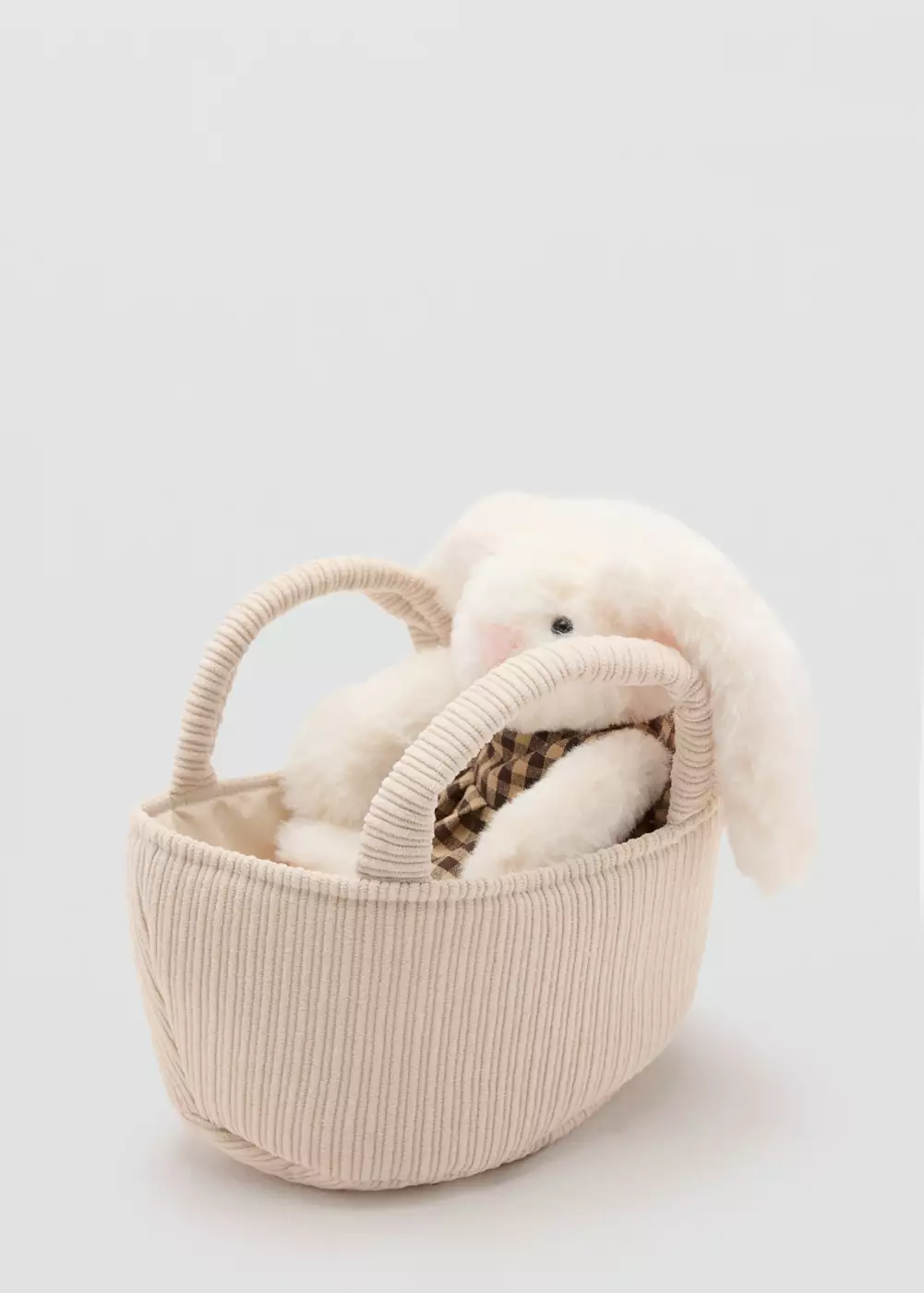Sac en velours côtelé avec peluche, MANGO BABY