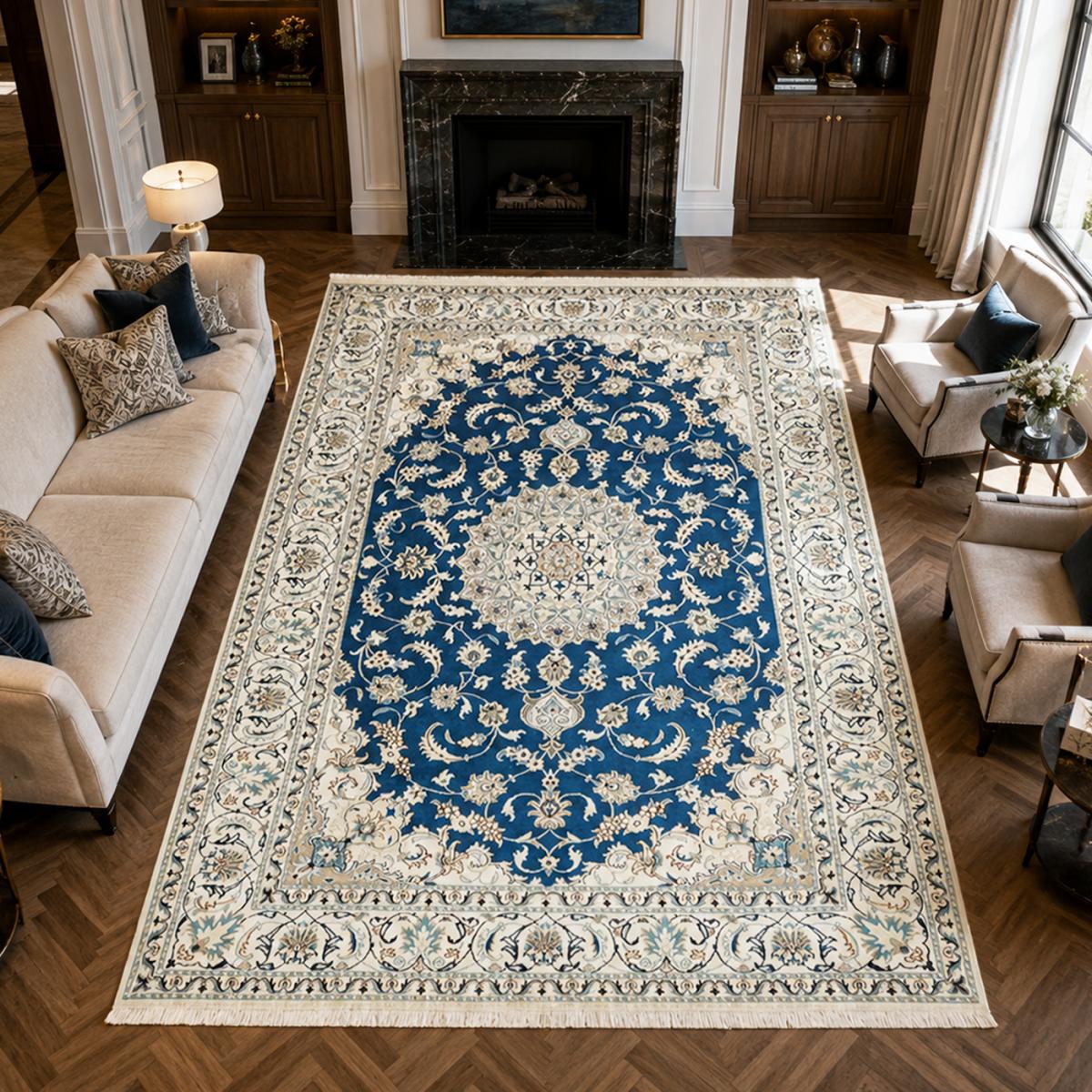 Tapis d'orient au motif oriental, noué main, NAIN 13, UN AMOUR DE TAPIS