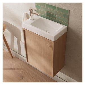 Meuble Lave-mains Sur Pieds Chêne + Robinet Studio - Gain De Place, Design Moderne