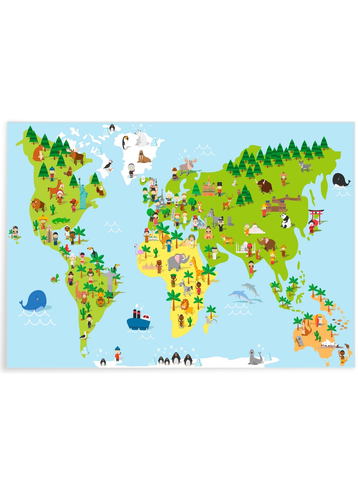 Affiche Carte du Monde Enfant, L'AFFICHERIE