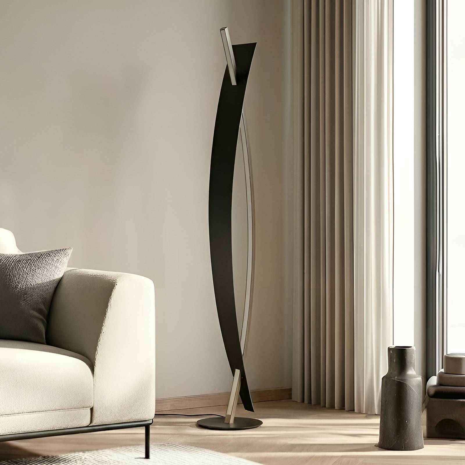 Lampadaire en métal moderneLED, Marija, LUCANDE