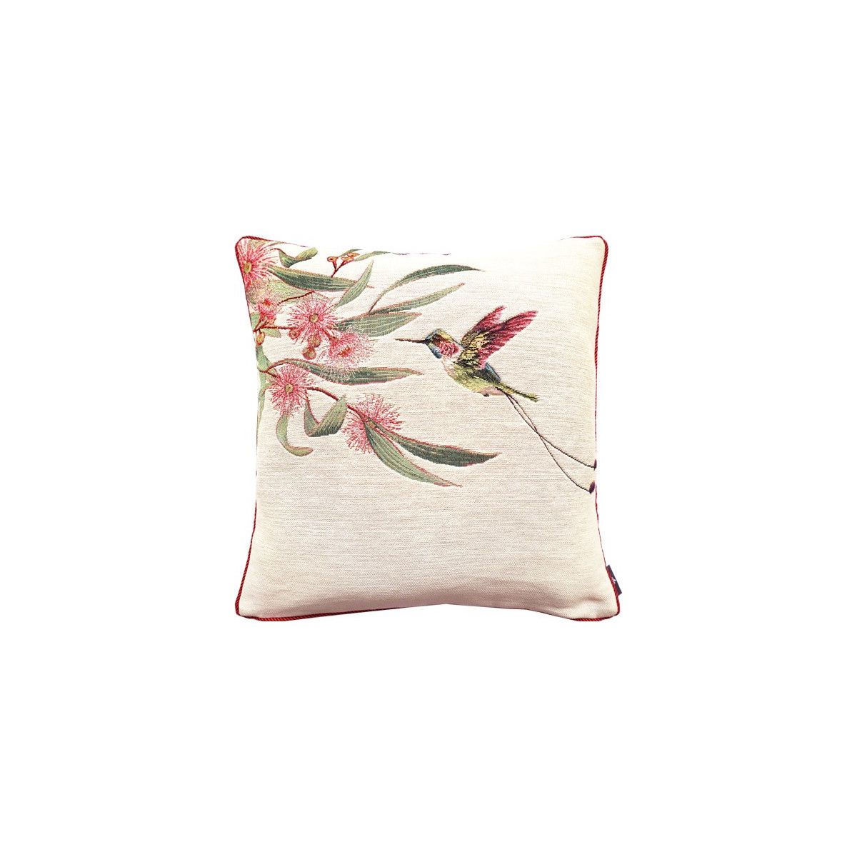 coussin eucalyptus et colibri rose made in france, france