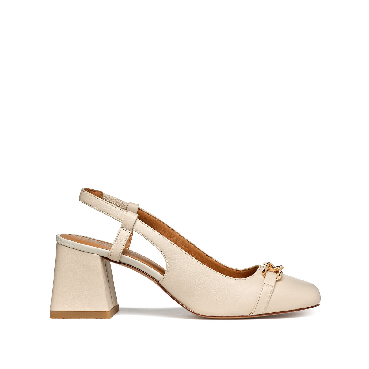 Image of Coronilla Leather Slingback Heels with Square Toe