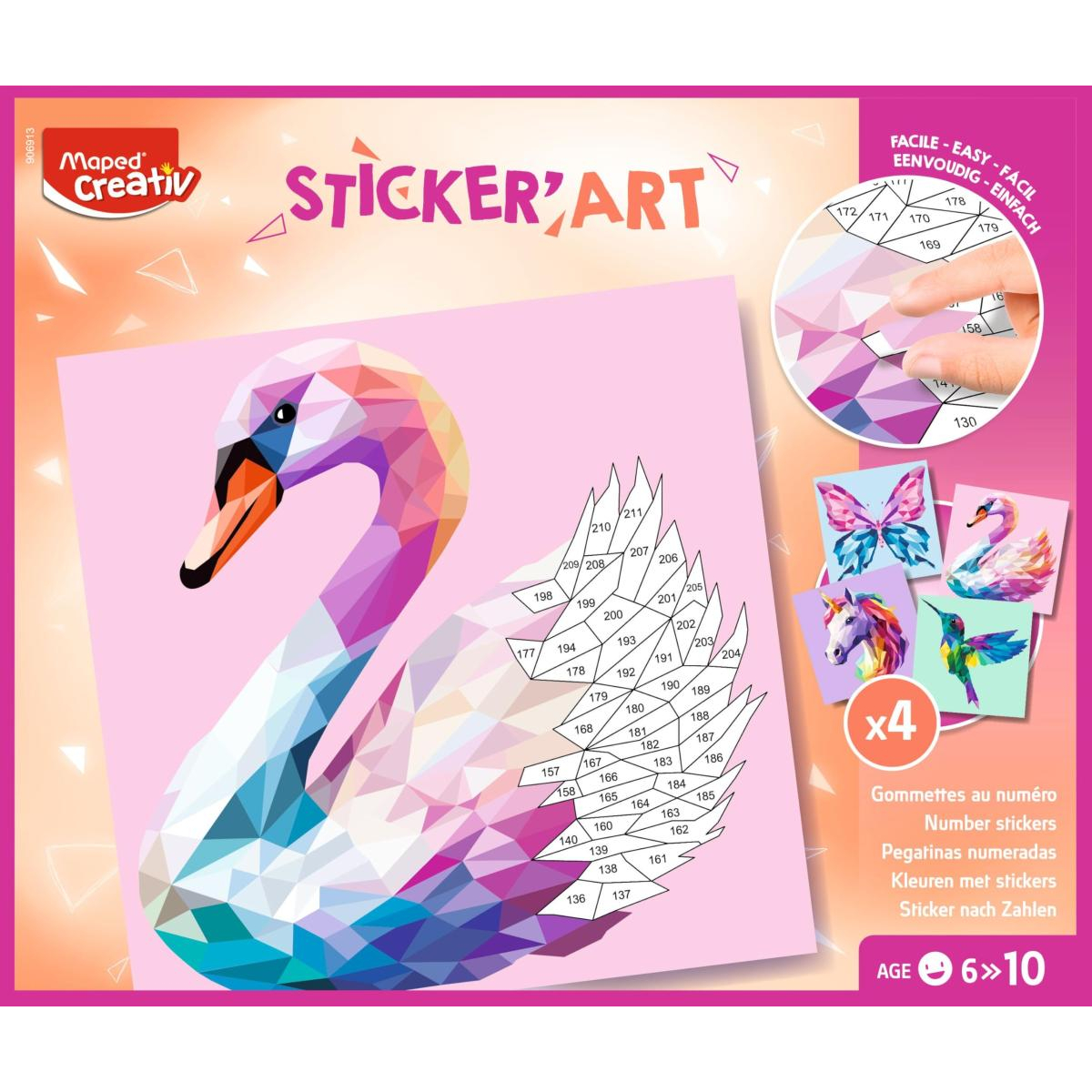 Sticker art - Gommettes au numero - Creatures elegantes, MAPED