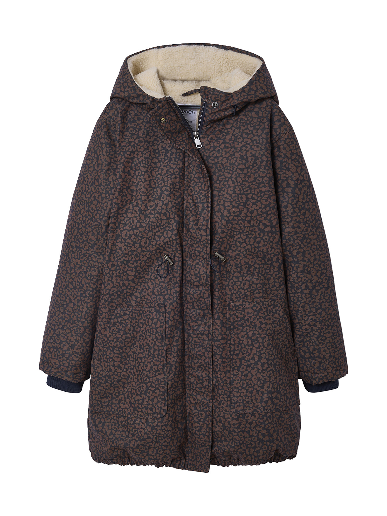 Parka imprimée léopard doublée sherpa, JONEN